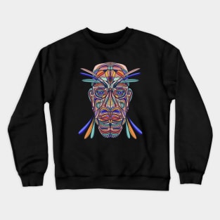 Young Warrior abstract face Crewneck Sweatshirt